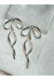 Silver Bow Earrings - 2