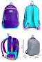 Three-Compartment Primary and Secondary School Bag Set - Girls' - Rainbow Zippered Purple Patterned - 2
