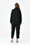 Women's Linen Fabric Pocket Detailed Shirt and Trousers Oversize Double Black Set 10277 - 3