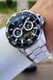 Black Silver Color Men's Automatic Calendar Wrist Watch - Gift Packed