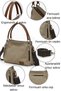3230 Phaselis Women's Light Brown Canvas Shoulder Handbag Daily Tote Bag with Multiple Pockets - 4