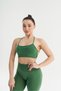 Infinity Collection Women's Green Seamless/seamless String Bra/sports Bra - 2