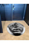 Round Black Beige Women's Face and Mountain Patterned Woven Base Carpet Miraface43 - 3