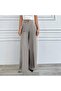 Straight Cut Wide Leg Pleated Trousers - 2