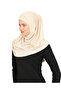Two Piece Ready to Wear Neck Collar Hijab Shawl Ready Scarf Viscose - Beige - 5