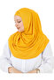 Two Piece Ready to Wear Neck Collar Headscarf Shawl Ready Scarf Viscose - Yellow - 2