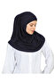 Two Piece Ready to Wear Neck Collar Hijab Shawl Ready Scarf Viscose - Navy Blue - 3