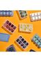 Blue Color Mini Silicone Cube Ice Mold Freezer Set of 3 - 3