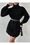 BLACK BALLON SLEEVE FULL FISHER KNIT DRESS - 5