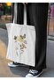 Butterfly and Flower Patterned Cloth Bag - 3