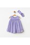 Baby Girl Cotton Dress with Straps, Headband and Snap Detail, Princess Model Dress Baby Set - 3