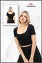 Women's Black Slim Fit Short Sleeve Body Blouse Chest Collar Body Wrap Soft & Flexible 5081 - 3