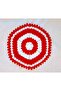 Bath Loofah Wool Hand Knitted Deer Hexagon 1 Piece - Red