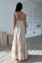 Ruffle Strap Fabric Floral Lined Maxi Summer Bohemian Beach Vacation Dress Camel - 7