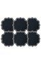 6-Piece Dark Blue Linen Presentation Cocktail Napkin & Coasters Suitable for Embroidery - 2
