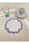 6-Piece Three Wrap Embroidery Purple Color Linen Presentation Napkin