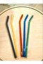 5 Pieces Colorful Glass Straw Heat Resistant Straw Set - 2