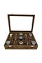 Watch Bag 15 Compartments Watch Organizer Luxury Alkantara Brown - 2