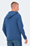 Kazue I Men's Zippered Hooded Indigo Sweatshirt with Pockets - 2