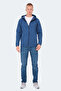 Kazue I Men's Zippered Hooded Indigo Sweatshirt with Pockets - 7