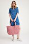 Premium Cotton Woven Women's Colorful Striped Beach Bag / Shoulder Bag - 4