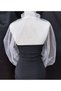 Amy evening dresses tulle shawl neck collar white - 5