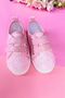 Double Velcro Lace Linen Sports Kids Shoes-pink-f-4005