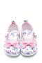 Girl's Pink Ribbon Butterfly Patterned Linen Shoes-pink-f-4006 - 2