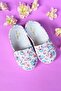 Butterfly Patterned Children's Linen Ballerina Shoes-f-488