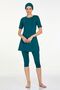 Short sleeve semi-covered swimsuit with leggings walt 0572 dark green - 3