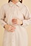 طقم بنطلون قميص كتان حجري مطرز من Udes - 5