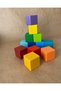 Rainbow Color Wooden Toy Cubes , Montessori Kids Play Wooden Cubes - 2