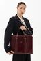 Women's Briefcase Laptop Bag Claret Red Crocodile - 2