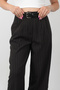 Women's Striped Belted Double Collet Pants - 4