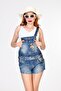 Whatsup Strappy Dungarees Denim Shorts Jumpsuit - 7