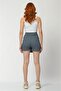 Whatsup Pleated Mini Shorts Skirt - Gray - 3