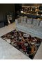 Shape Collection Multicolored Patterned Woven Base Fringed Modern Decorative Carpet Shape107 - 2