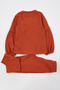 Tile Color Sweatshirt and Sweatpants Set with Rose Applique for Girl - Tkdaw25Au00023 - 5