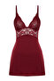 Bordo Dantelli ve Yırtmaçlı İp Askılı Örme Babydoll/Fantezi Gecelik THMAW23CY00002 - 6