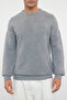 Gray Slim Slim Fit Crew Neck Textured Knitwear Sweater Tmnaw20Iy0014 - 3