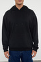 Siyah Oversize/Geniş Kesim Kapüşonlu İçi Polar/Sıcak Tutan Sweatshirt TMNAW23SW00195 - 3