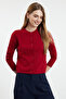Claret Red Wool Coat Look Knitwear Cardigan Twoaw25Hi00049