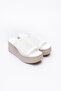 Jodie White Flat Thick Strap Slippers with Hole Detail and Padded Sole - 3
