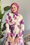 Fuchsia Tie-Dye Patterned Chiffon Dress - 2