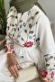 Daisy Flowers Chiffon Dress - White - 4