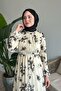Tie-Dye Floral Black Chiffon Dress - 2