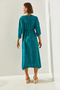 Women's Turquoise Double Breasted Collar Front Slit Dress 60251487 - 5