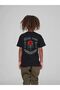 Children's Oversize Unisex Back Red Rose Cotton Crew Neck T-Shirt