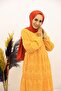 Guipure Detailed Hijab Dress Mustard Yellow - 2