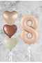 Best Sand Beige Heart Number Foil Balloon Set 8 Years Old